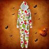 Fashion Printed Family Matching Hooded Long Sleeved Zippered Hooded  Jumpsuit Set