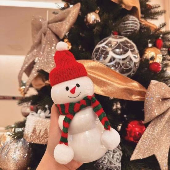 Рождественская бутылка для напитков «Снеговик» со шляпой и шарфами 500 мл, герметичная пластиковая чашка для сока и молока, многоразовая праздничная бутылка для воды для детей