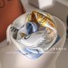 Silk small square scarf scarf women's spring and summer mulberry silk high-end versatile printing blue sunscreen neck protection neck silk scarf