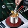 Прочная фритюрница из нержавеющей стали с корзиной для жарки. Многофункциональный маленький кухонный горшок для пикника, уличной готовки