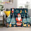 2025 Merry Christmas Tree Santa Claus,New Year Fairy Tale Gift Soft Plush Blanket,Flannel Throw Blanket for Living Room Bed Sofa