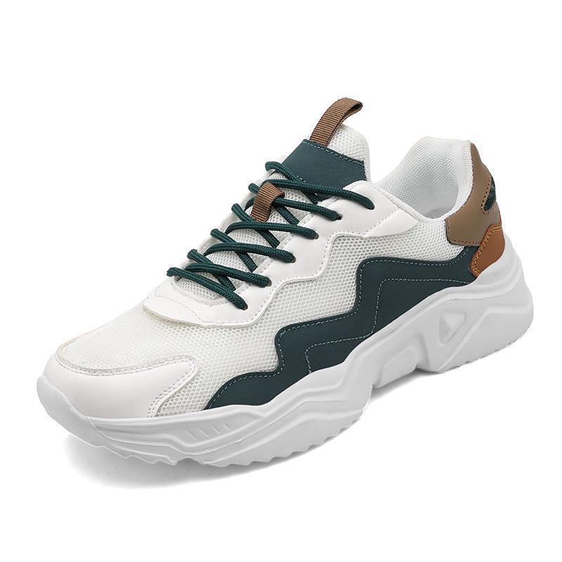 Модные кроссовки на платформе, мужские, новые осенние, низкие, сетчатые, на шнуровке, кроссовки для мужчин, разноцветные, универсальные, на толстой подошве, вулканизированные туфли