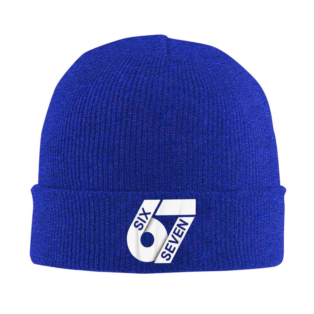 Fun Six Seven 6 7 Meme Design Knit Hat Beanie Hats Gym Warm Soft Men Women Bonnet Hats Autumn Winter Design Casual Caps Gift