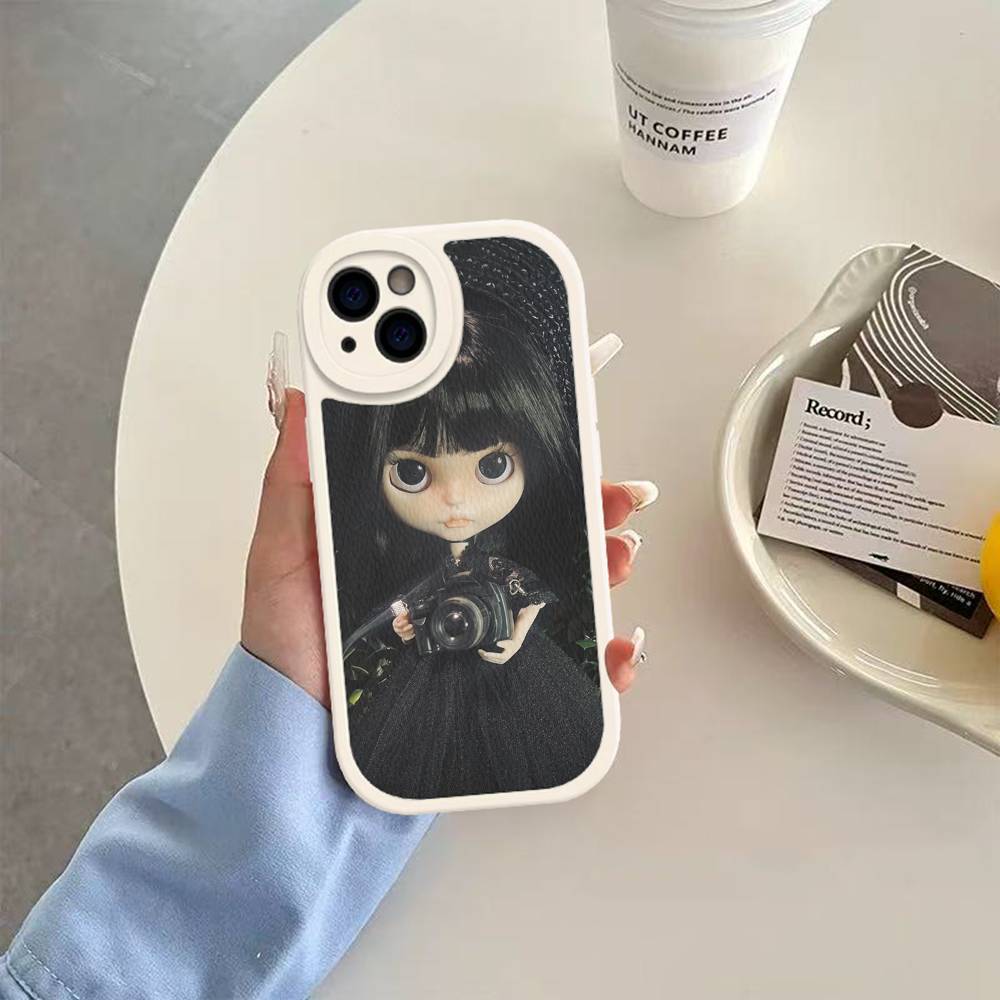 Темная милая кукла Девочка Кожаный чехол для телефона Для IPhone 16 16e 15 14 13 12 11 Pro Max Plus Mini Чехол