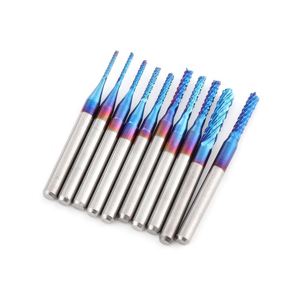 Grinding Blue Titanium Coated Engraving Cutting Milling Cutter Edge Cutter End Mill Carbide