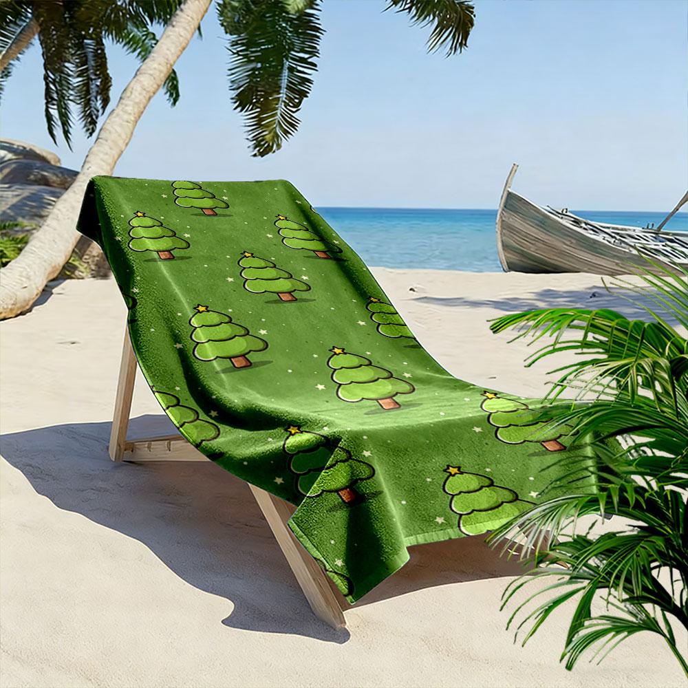 Whimsical evergreen forest. Print beach towel, quick drying, suitable for travel, outdoor sports, jogging, the beach and swimming, gift