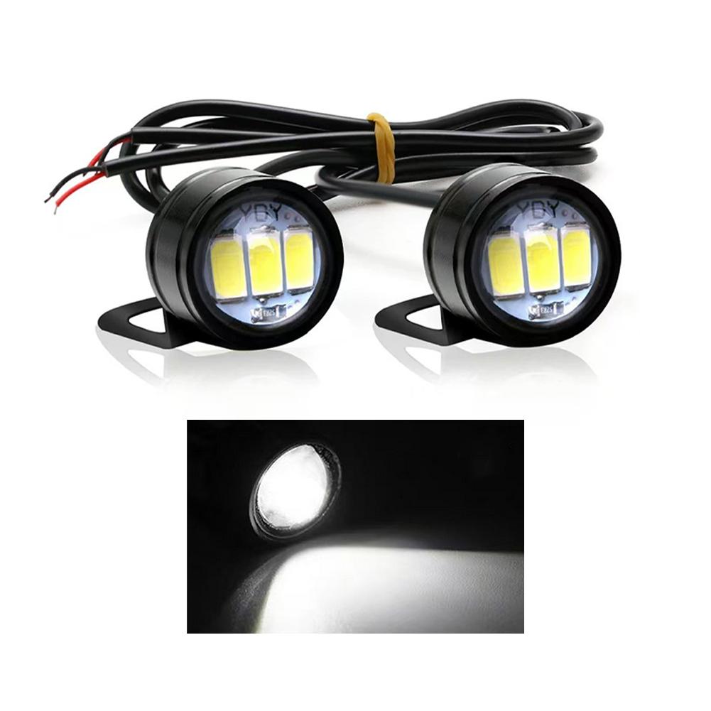 2Pcs Motorcycle Auto LED DRL Daytime Running Lights Eagle Eye Backup Lamp Automobiles Reversing Parking Turn Signal Lamp