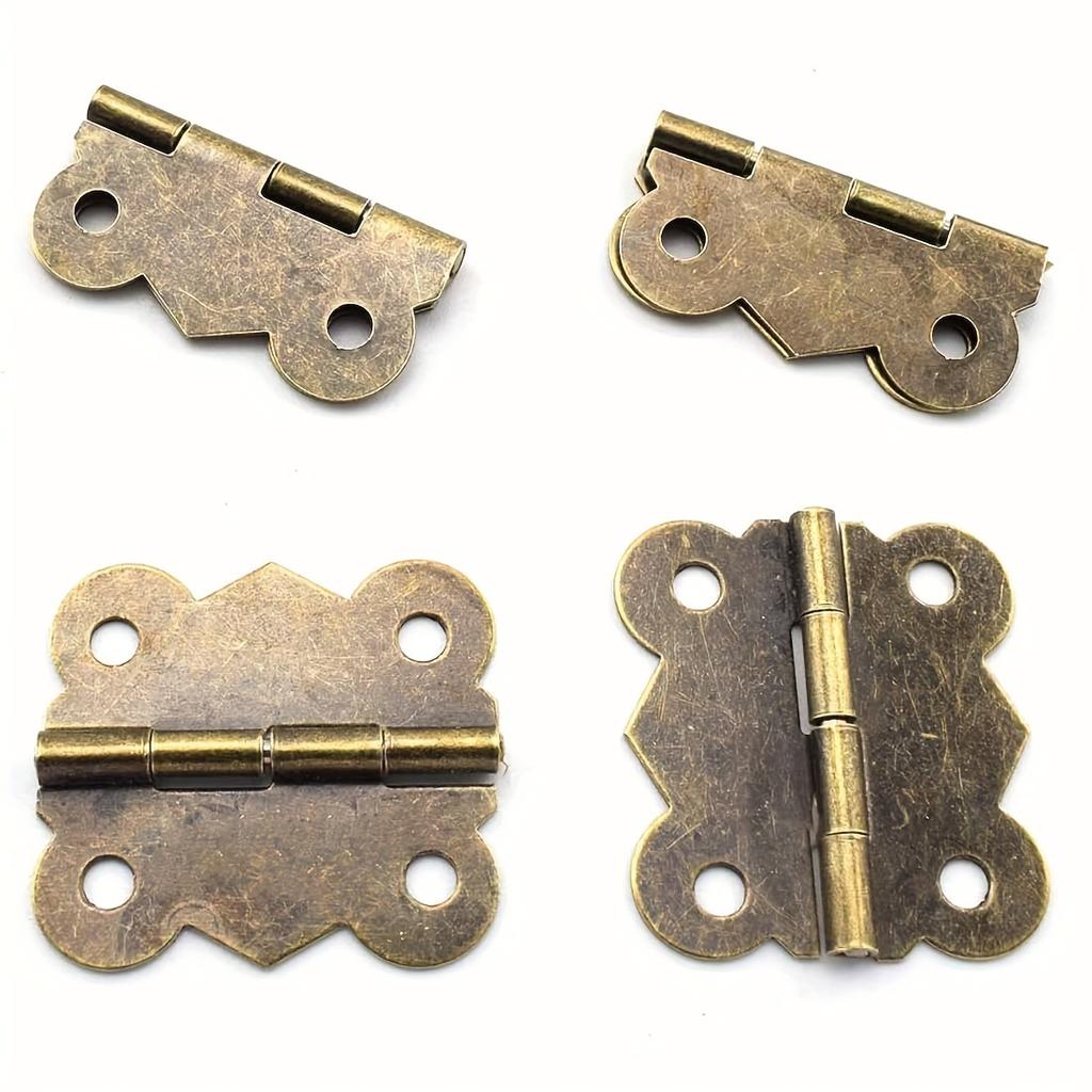 13 шт. антикварных защелок для шкатулок с петлями и защитными уголками в ассортименте, ретро-бронзовая защелка в форме бабочки