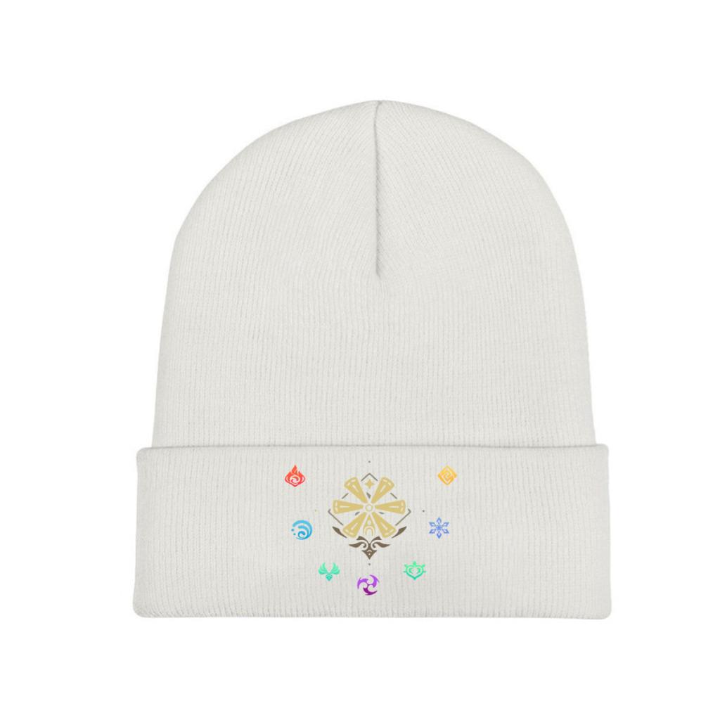 Genshin Impact Elements Impact Knitted Caps for Women Unisex Beanies Winter Hats Polyester Anime Game Warm Cap