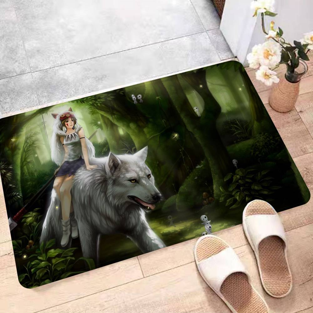 Аниме Фильм П-Принцесса М-Мононоке Коврик для входной двери Скандинавский стиль Домашний придверный коврик Коврики для ванной-туалета Коврик для декора спальни Отеля