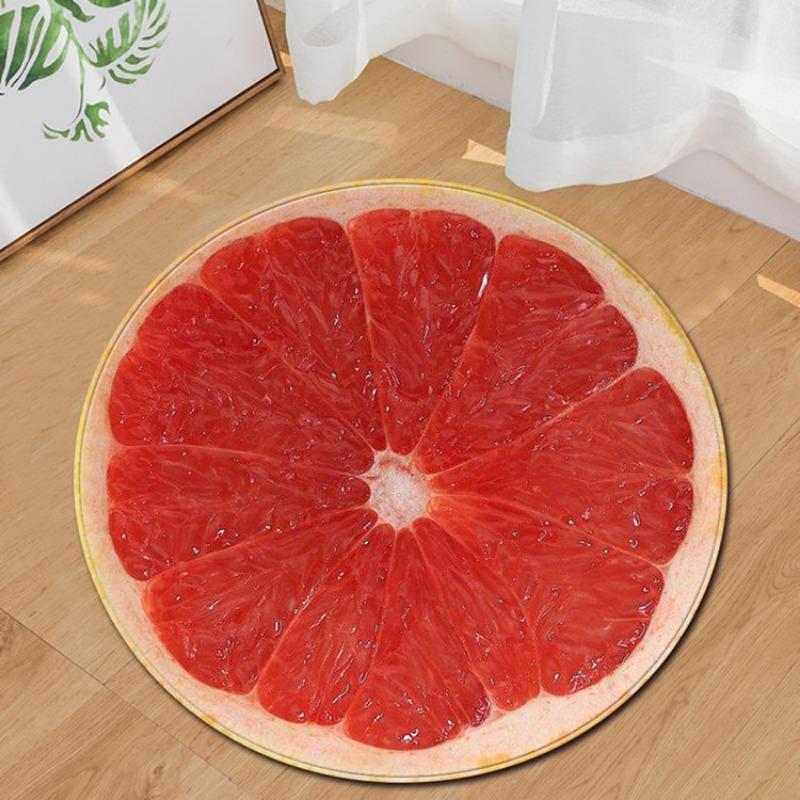Round Carpet Fruit Orange Lemon Living Room Rug Bedroom Kitchen Entrance Doormat Yoga Mat Chair Cushion Home Decor Carpet