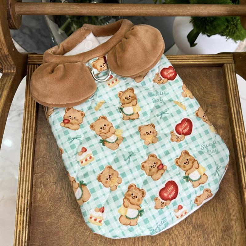 Tractionable Dog Cotton Coat Teddy Cat Small Dog Yorkshire Poodle Pomeranian Bichon Pet Clothes Autumn And Winter Clothing