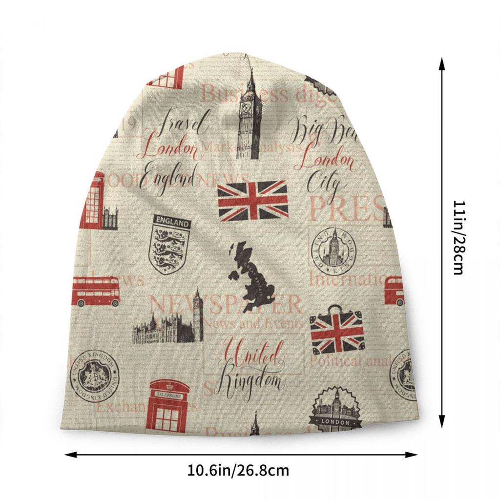 Великобритания, Лондон, британский символ, шляпа с капюшоном, вязаные шапки, унисекс, для женщин, унисекс, для взрослых, с флагом Соединенного Королевства, теплые зимние шапки с черепами, шапка