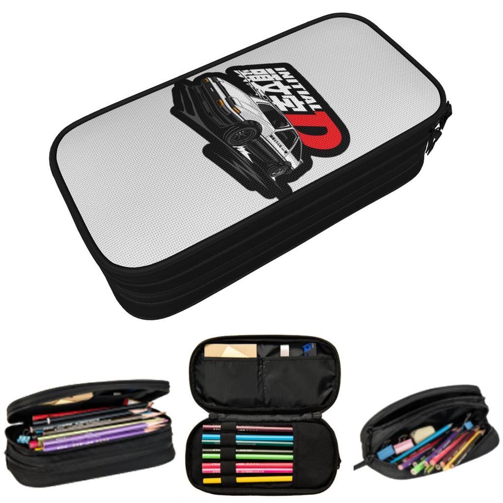 Anime Drift AE86 Initial D Pencil Case for Studen Gifts Pen Box Pencil Bag Stationery Supplies Pen Holder Bag