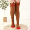 Autumn/Winter Women's Cute Thick Coral Fleece Over-the-Knee Floor Socks with Knee Pads