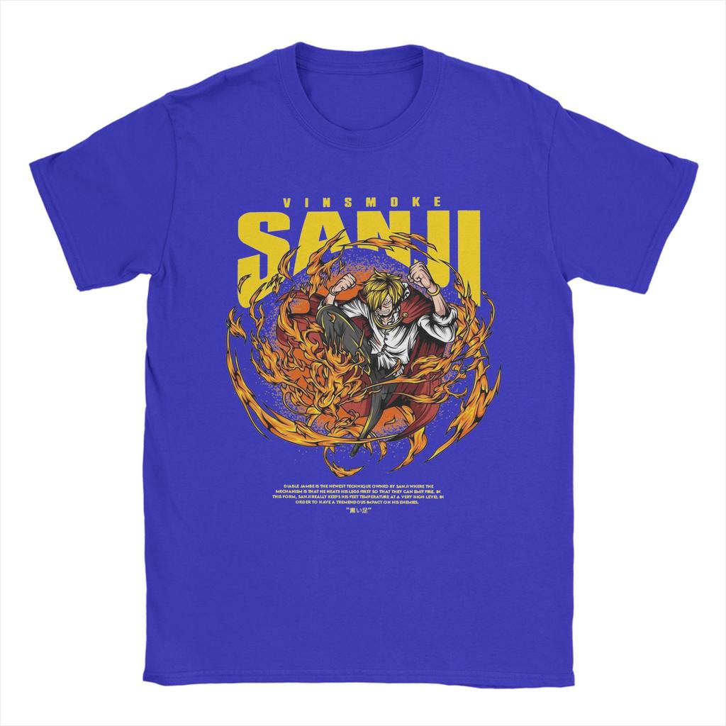 Mens Vinsmoke Sanji T Shirts Ones Pieces Anime Cotton Tops Novelty Short Sleeve Crewneck Tees Printed TShirts