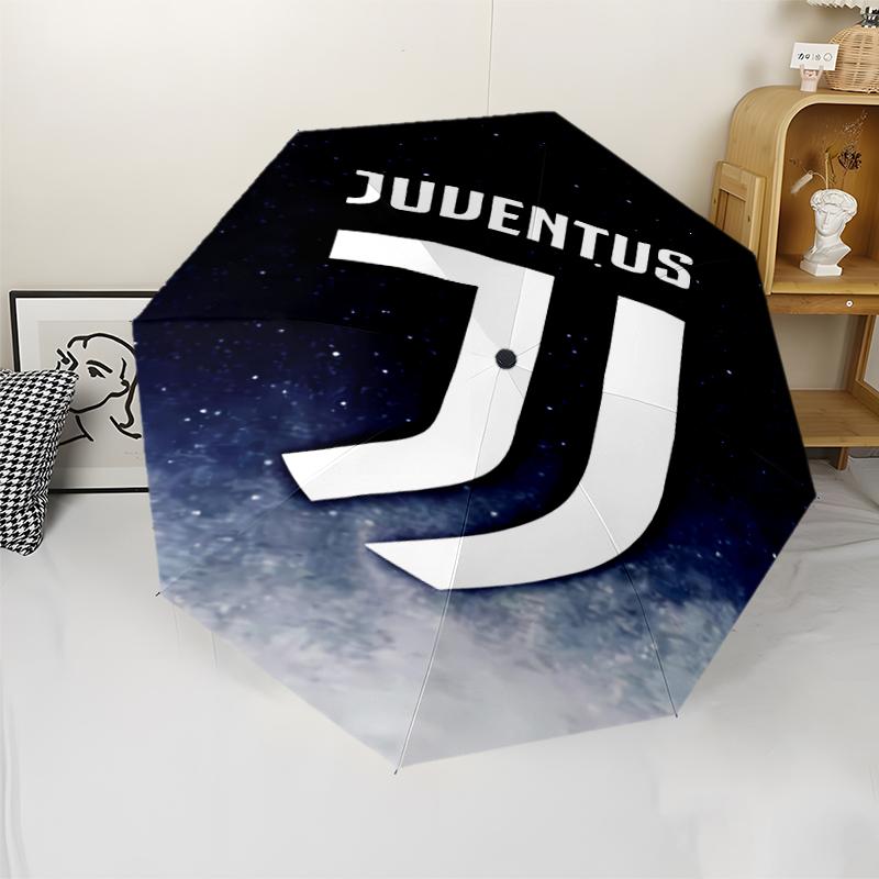 Juventus FC logo Print Automatic Umbrella, 8 Rib Iron Frame, Plastic Handle, Suitable for Outdoor Travel &Daily , Ideal Gift