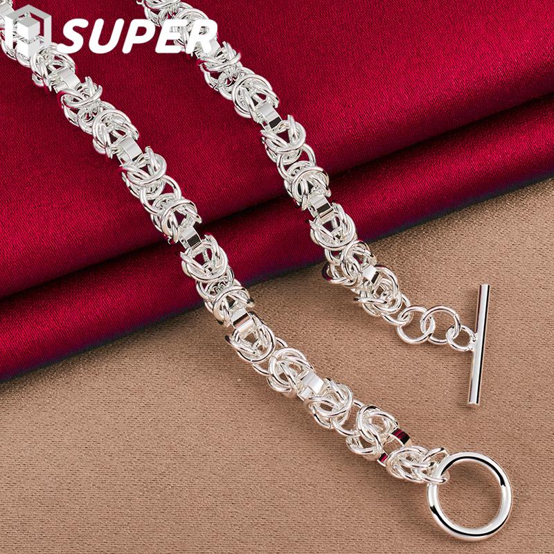 Ювелирные изделия из стерлингового серебра 925 пробы с пуговицами и цепочкой с множеством кругов