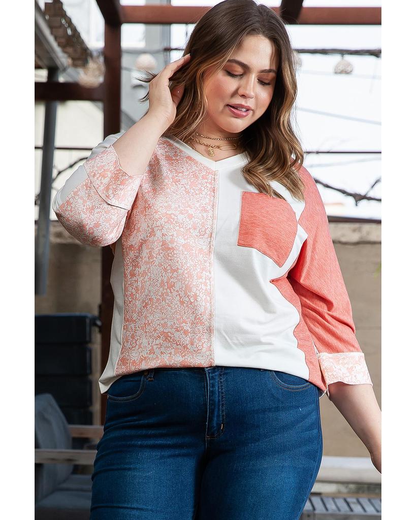 Azura Exchange Розовый цветной блок с заниженной талией и рукавом-браслетом большого размера