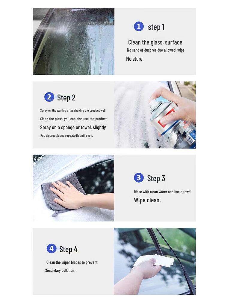 Мощный очиститель масляной пленки с лобового стекла и водоотталкивающая пенка