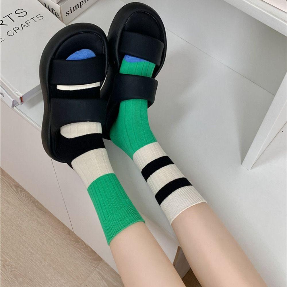 A Pair Warm Mid Tube Socks Soft Long Socks Fashion Cotton Socks at All Seasons