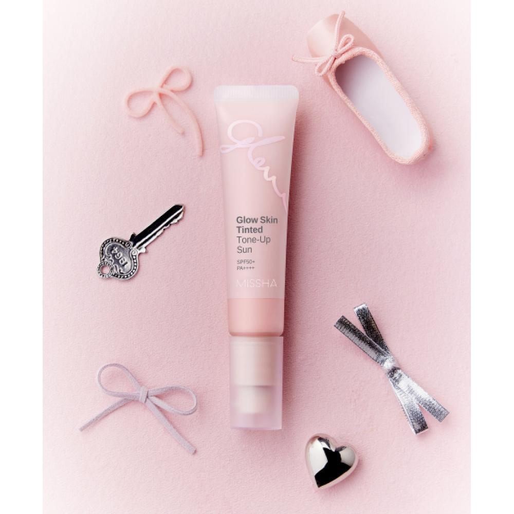 Missha Glow Skin Tinted Tone Up Sunscreen 30ml + Glow Skin Balm 20ml + Modern   