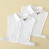 Women XL Floral Half Shirt Neckwear Fake Collar Ladies Vintage Detachable Collars White False Collar Lapel Woman Decoration