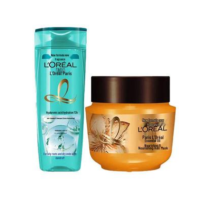 Набор L'Oréal Шампунь с гиалуроновой кислотой против перхоти и Маска для волос с эфирными маслами