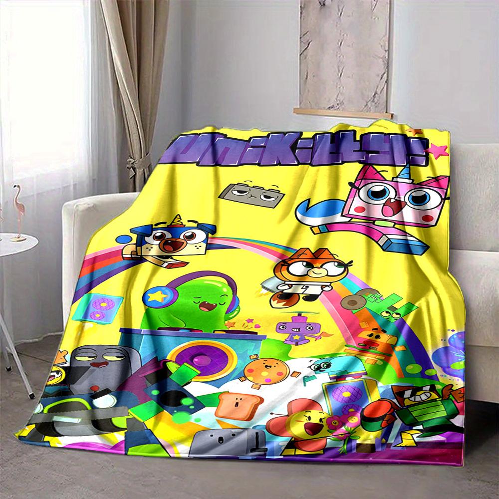 1 шт. Плед с уютным принтом персонажей Unikitty, легкий теплый фланелевый плед для дивана, кровати, гостиной