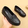 Spring Soft Soled Mother Black Single Shoes Genuine Leather Non-slip Casual Comfortable Middle-aged Ladies Flat Shoes Women Shoe