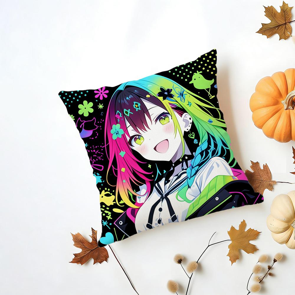 Fashion Pop Art Anime Street Graffiti Cushion Cover Washable Linen Pillowcase Soft  for Daily Sofa Bed Home Room Decor