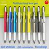 "Promotional Multi-Function Ballpoint Pen with Touch Screen Stylus, Metal Scale, and Screwdriver Tool"