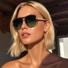 Fashion Double-barrel Sunglasses - Pilot Style Versatile Eyewear - Retro Large-frame Toadstool Glasses 6653