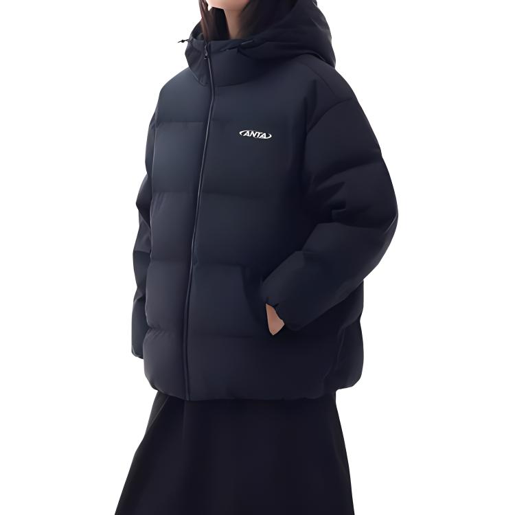 Anta Lifestyle Series Свободный повседневный удобный пуховик для женщин Верхняя одежда Черный 962448905-4