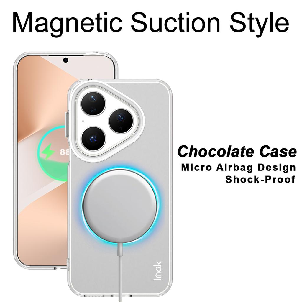 Чехол для Huawei Pura 80, совместимый с MagSafe, защитная задняя крышка для телефона из ПК+ТПУ