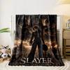 A bold protagonist stands amid chaos, with dramatic skies and fiery battle. for all seasons blanket lunch break throw gift