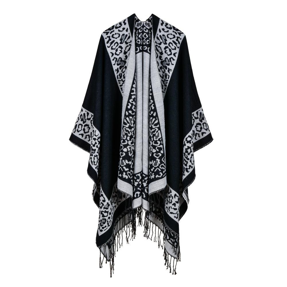 Women's Rhombus Tassel Lengthened Hot-selling Imitation Cashmere Shawl Can Be Used On Both Sides, Thickened Cape
