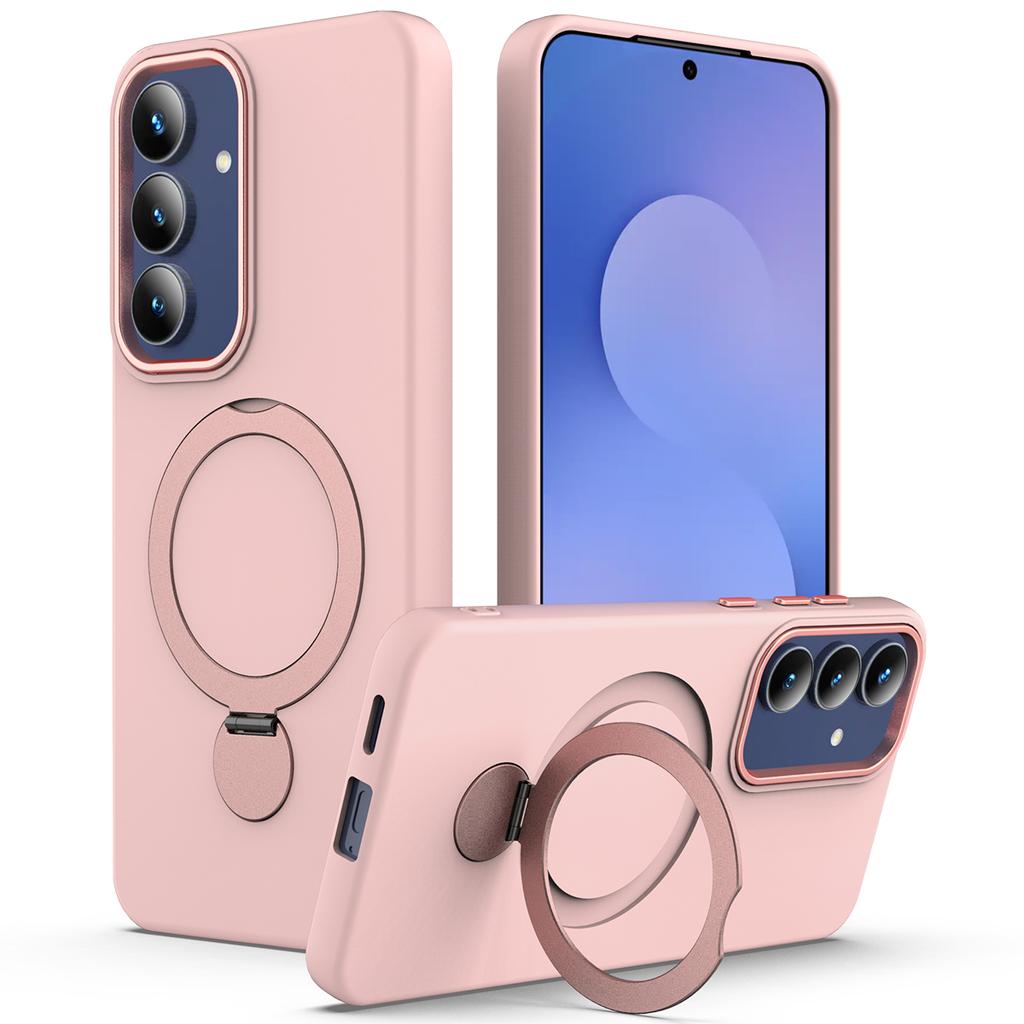 For Samsung Galaxy S25 FE Magnetic Case Rotating Ring Kickstand TPU + PC Back Cover