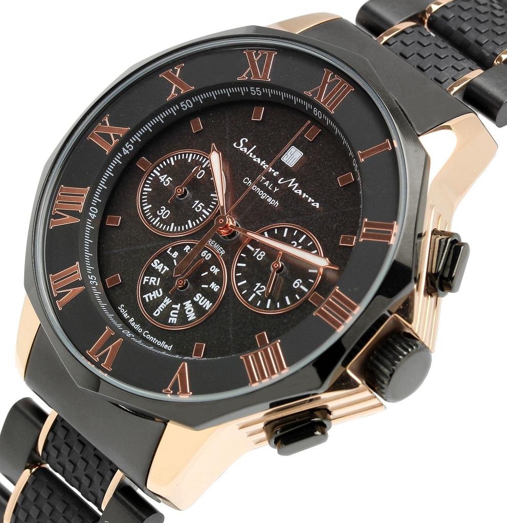 Salvatore Marra Solar Chronograph Watch Men's Radio-Controlled