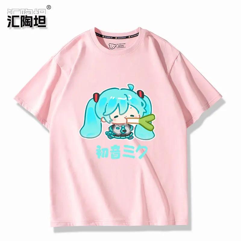 Акцентные Бейсболки Teto Co Фирменные Hatsune Miku Окружающие Мультяшные Печатные Футболки для Мальчика и Девочки Летние Аниме Новые Футболки