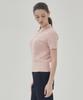 THEKNITCOMPANY Orea Cable Polo Shirt - Mellow Pink