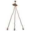 Hemp Rope Vintage Pendant Light Cord Hemp Light Cord 1.5m with 3 Bulb Base for House Decoration 85‑265V