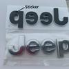 CZY2 3D Car Front Hood Emblem Sticker Badge for Jeep Wrangler JK Grand Cherokee Renegade, Glossy Black ABS Chrome Trim Accessories