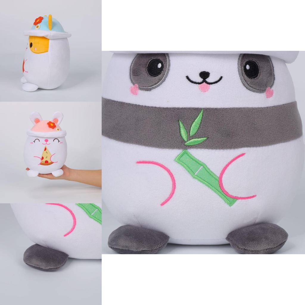 Милая плюшевая подушка в виде кролика и панды, мягкая игрушка-подарок для детей с очаровательным рисунком животных.