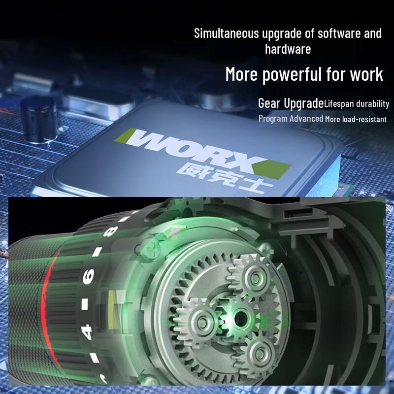 Worx WU130X.1 12V Brushless Cordless Drill Driver CN plug (adapter included)