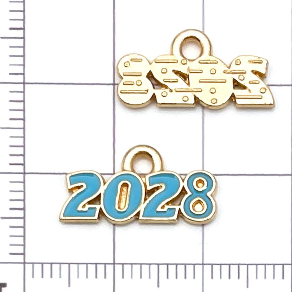 10 цветных эмалевых подвесок с цифрами 2028 года для DIY украшений и аксессуаров