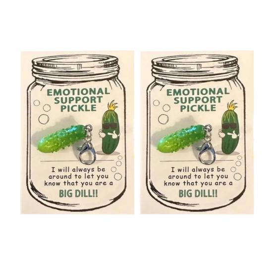 1/2/3 комплекта эмоциональная поддержка брелок для ключей Pickle Design подвеска с карманом объятия открытка тонкая работа металлический смоляной брелок позитивный подарок