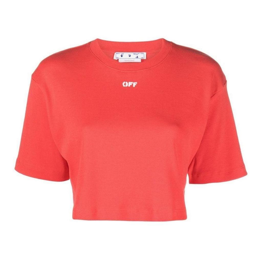 Off White Womens/Ladies Logo Crop T-Shirt