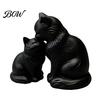 Healing Atmosphere Gift 3D Printed Cat Figurine, Cute Mother And Baby Kitten Statue, Housewarming for Friends Minimalist Animal Ornament Home, Office,