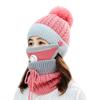 3 Pieces Women's Knitted Hat Scarf Caps Neck Warmer Winter Hat Ladies Girls Skullies Beanies Capst